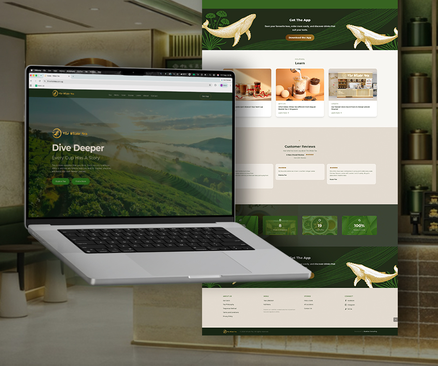 Whale Tea Singapore website and brand work by Ginger Fox Studio